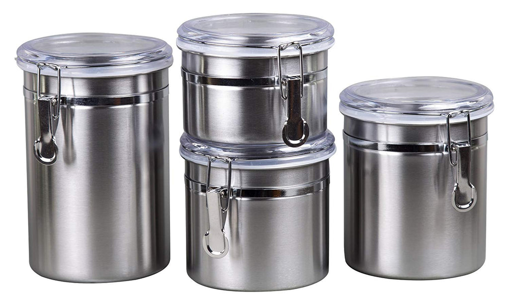 4-Piece Canister Container Set with Air Tight Lid and Locking Clamp, S –  Creative Home