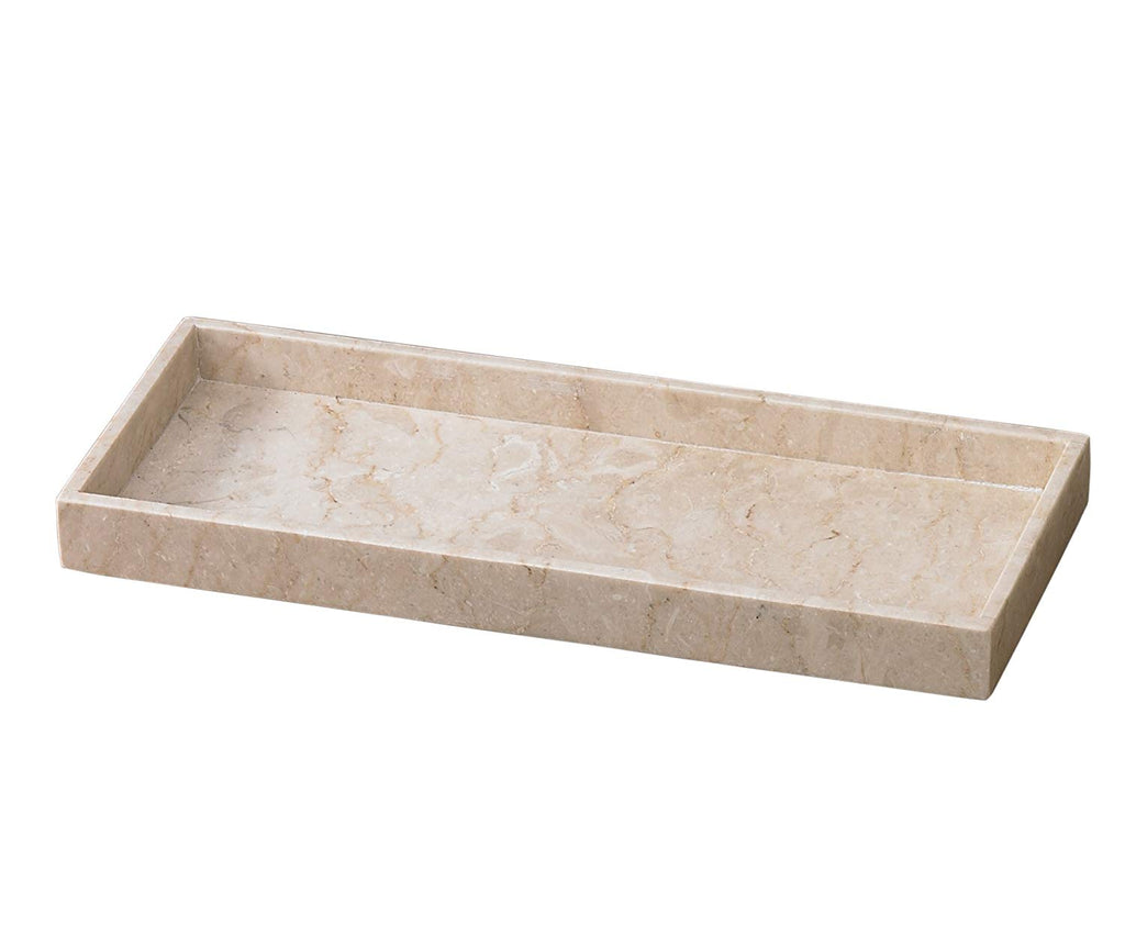 Creative Home Natural Champagne Marble Stone Vanity Tray, Organizer Tray