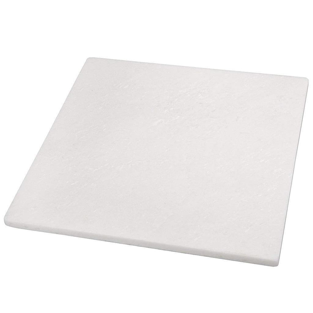Genuine Natural Marble Stone 12” Square Cheese Board, Pastry Board, Cutting Board - Off-White