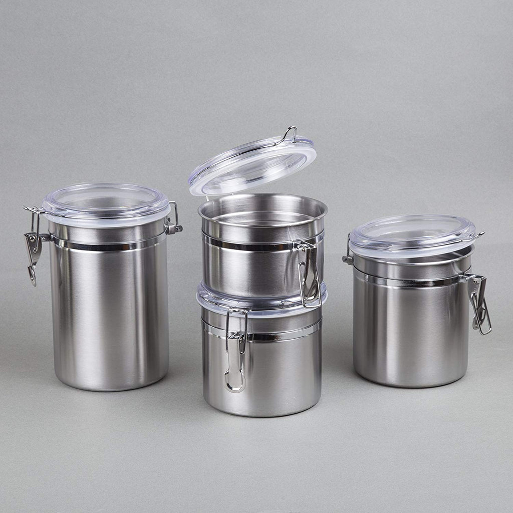 4-Piece Canister Container Set with Air Tight Lid and Locking Clamp, S –  Creative Home