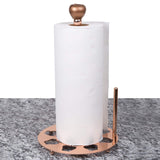 Creative Home Heavy Duty Metal Paper Holder Kitchen Towel Dispenser with Laser Cut Apple Motif, Copper Finish