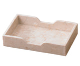Creative Home Natural Champagne Marble Rectangular Guest Towel Organizer Tray,