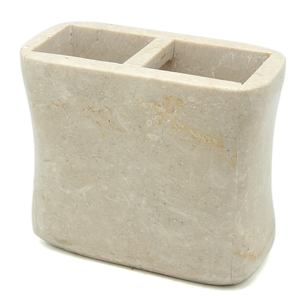 Creative Home Rectangular Champagne Marble Toothbrush Holder