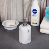 Creative Home Natural Marble SPA Collection Lotion Liquid Soap Dispenser, Off-White