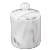 Creative Home Natural Marble Stone Cotton Ball Swab Holder, Off-White