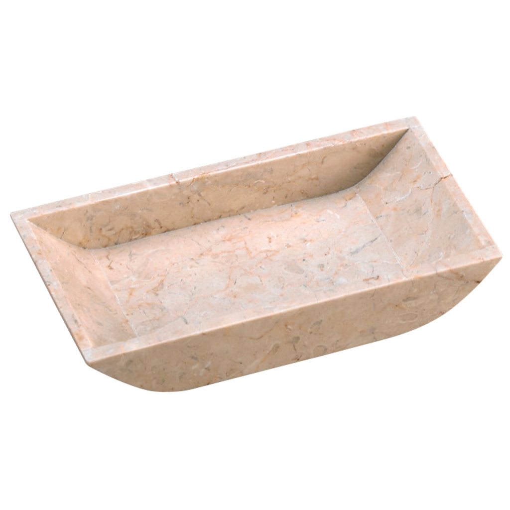 Creative Home Natural Champagne Marble Boat Shaped Guest Towel Organizer Tray