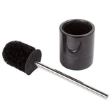 Creative Home Deluxe Natural Black Marble Stone Toilet Brush Holder with Silicone Cover