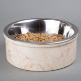 Creative Home Luxury Stainless Steel & Champagne Marble Dog Bowl