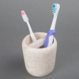 Creative Home Champagne Marble Boulder Deluxe Toothbrush Holder