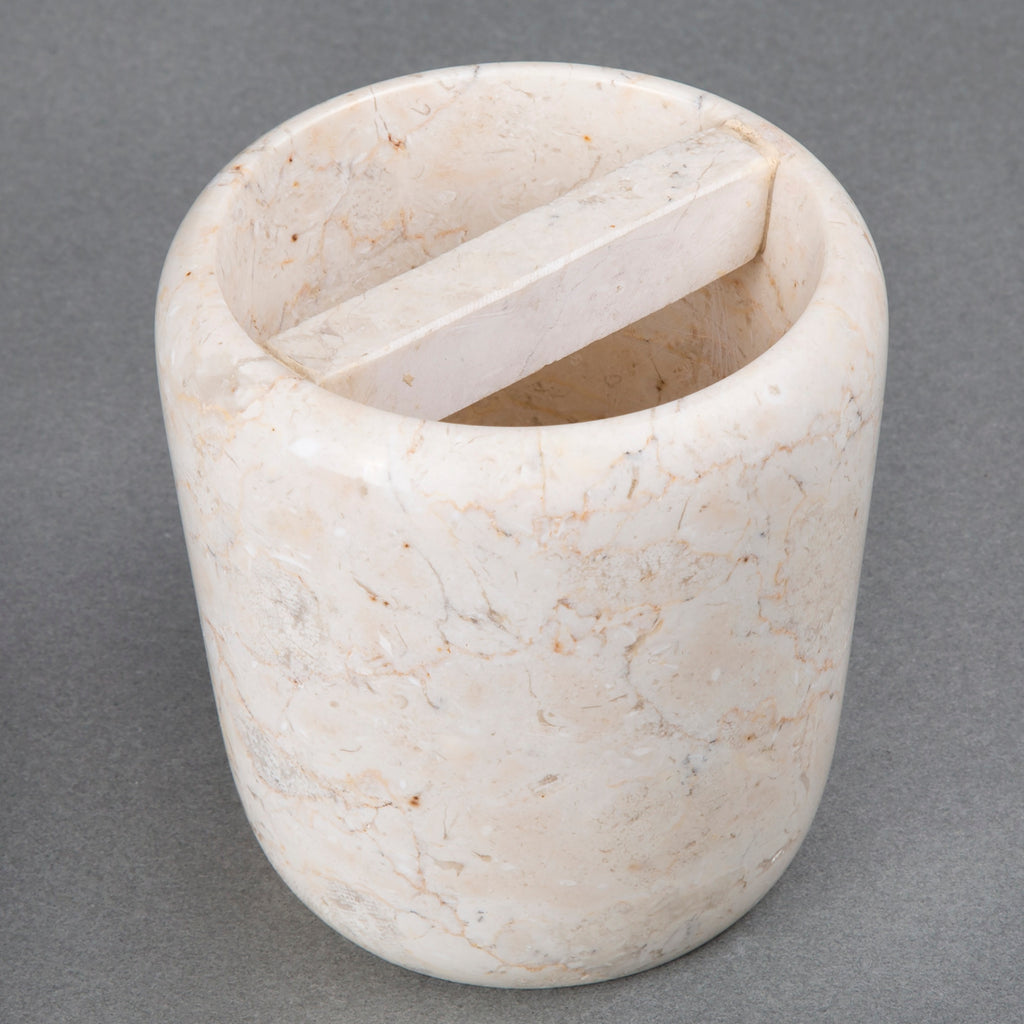 Creative Home Champagne Marble Boulder Deluxe Toothbrush Holder