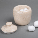 Creative Home Champagne Marble Boulder Cotton Ball Holder