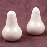 Creative Home Natural Champagne Marble Set of 2 pcs Bookend Paper Wight, Pear Shaped
