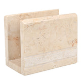 Creative Home Natural Champagne Marble Napkin Holder, Dispenser, Hand Carved Style