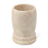 Natural Champagne Marble Double Rings Toothbrush Holder, Tumbler