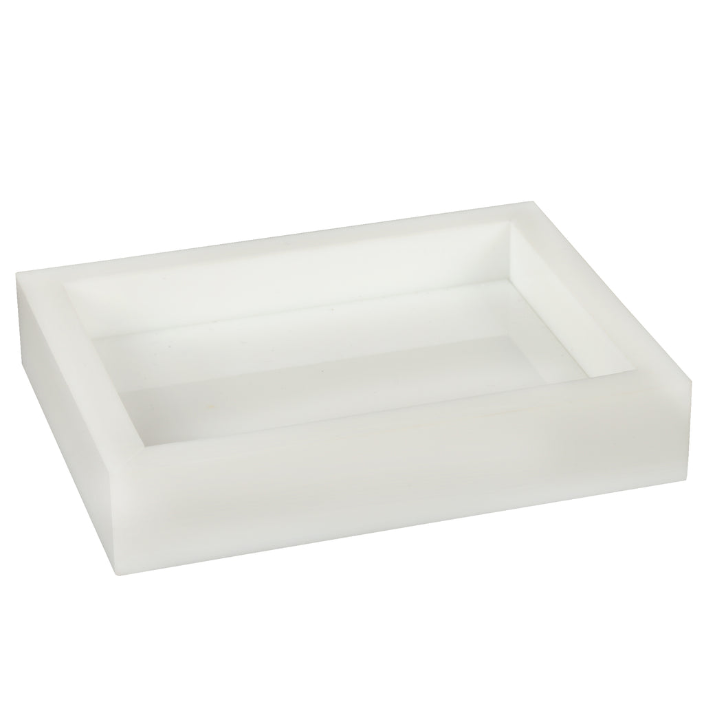Creative Home Bath Set White Acrylic Bar Soap Dish, Holder