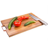 Creative Home Acacia Wood Cutting Board with Copper Finish Metal Handle