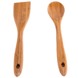 Creative Home Set of 2 Bamboo Utensil Set Consist Spoon and 1 Piece Solid Turner