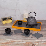 Creative Home Natural Slate with Genuine Solid Wood Trim Serving Set
