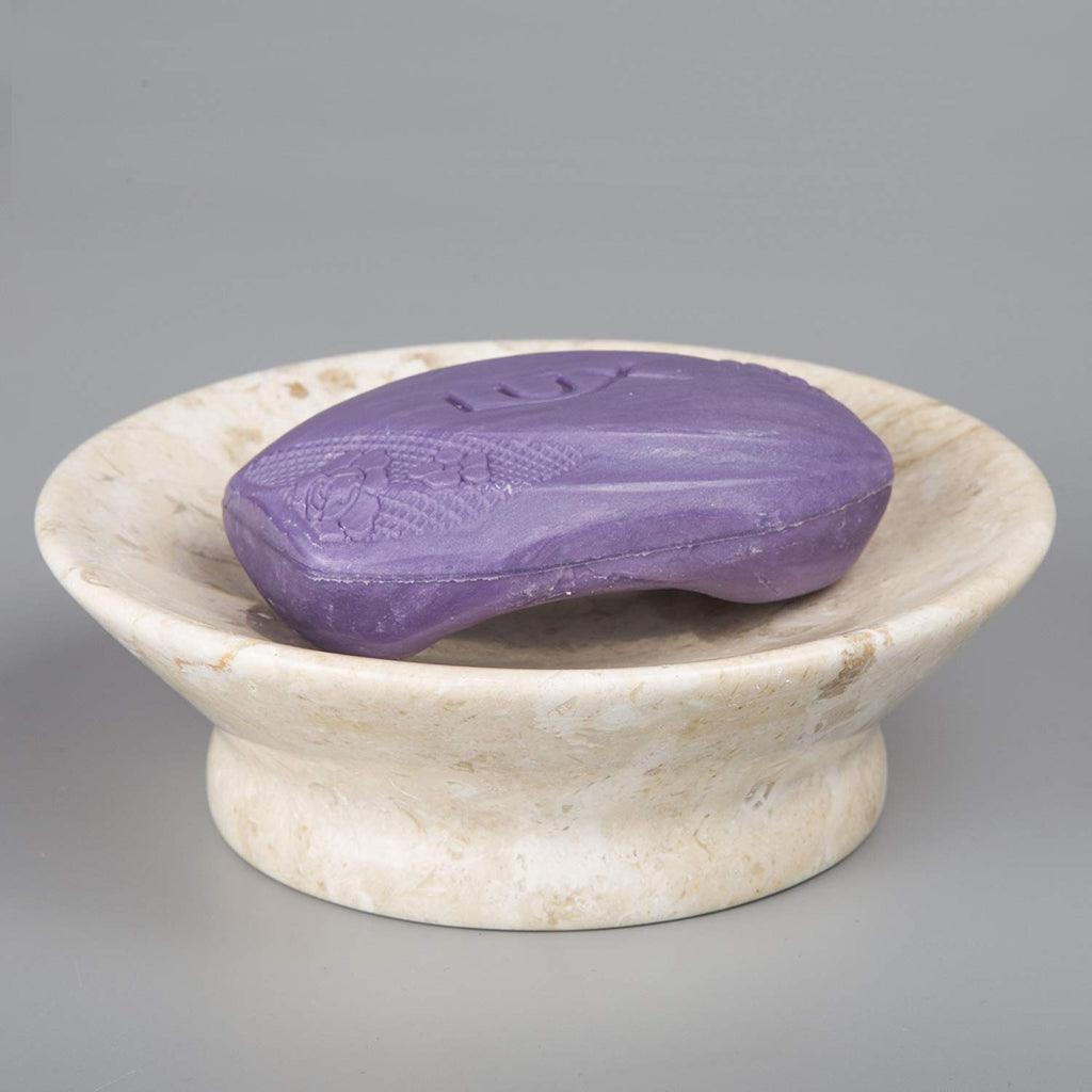 Creative Home Champagne Marble Soap Dish-Fenway Collection