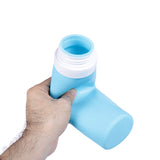 Flexible Silicone Leak Proof Lid Water Bottle BPA Free- 600 ml, Sky Blue