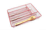 Creative Home 5 Compartments Cutlery Tray Flatware Utensil Organizer in Red Finish