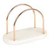 Creative Home Natural Marble and Wire Napkin Holder with Copper Finish
