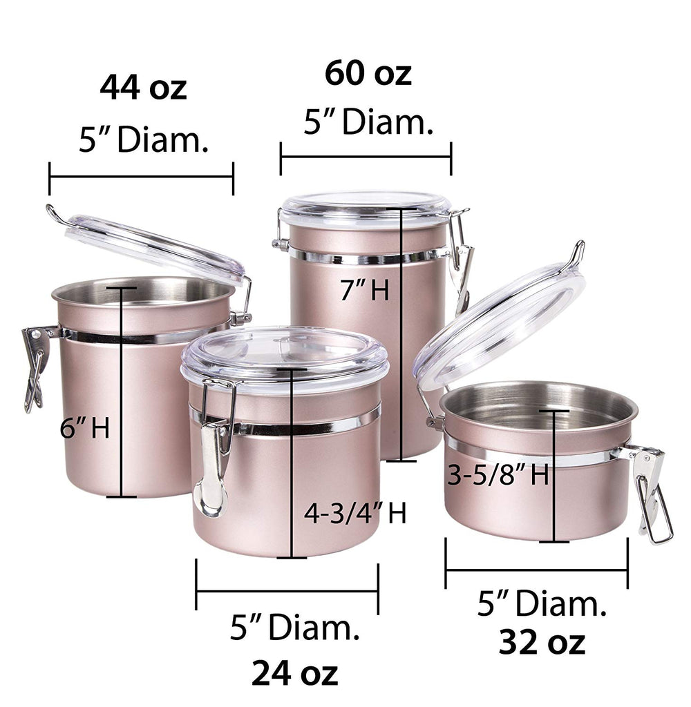 Creative Home 4-Piece Stainless Steel Canister
