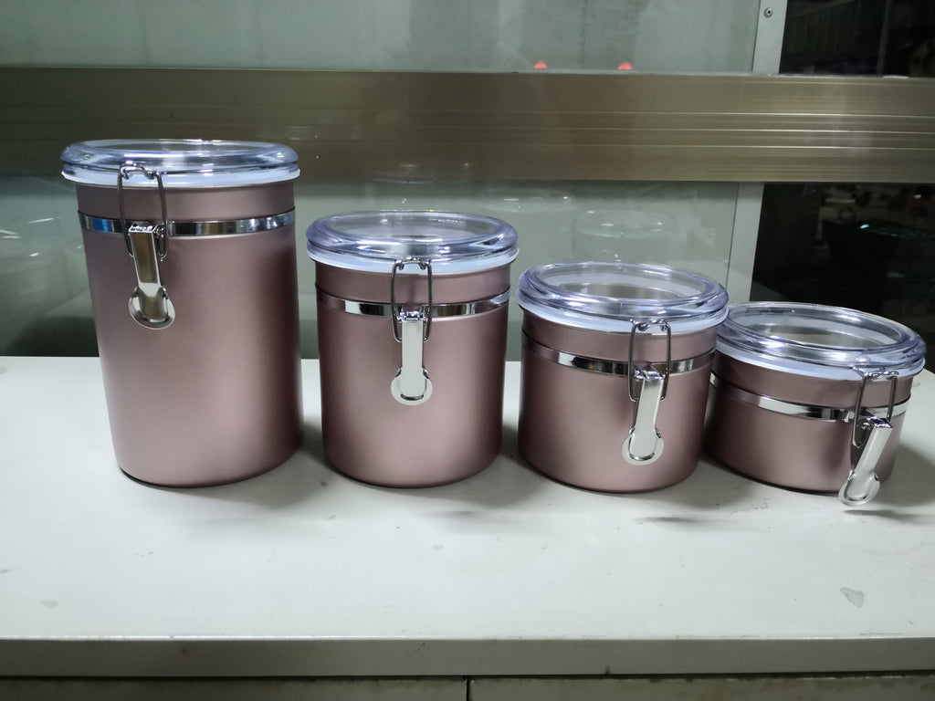 Creative Home 4-Piece Stainless Steel Canister
