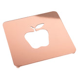 Creative Home 7.5" Copper Plated Metal Square Trivet with Apple Motif,