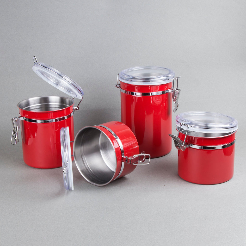 Creative Home 4-Pieces Stainless Steel Canister Container Set