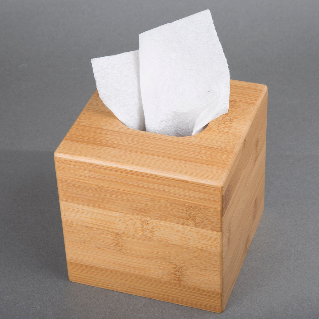 Creative Home Bamboo Square Box Holder Tissue Cover, Dispenser