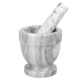 Genuine Natural Gray Marble Mortar and Pestle Set 4" Diam x 4" H