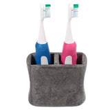 Bath Set Charcoal Marble Stone Curvy Collection Tooth Brush Holder