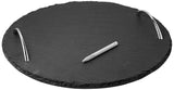 Board Slate round tray with handle 11.75",