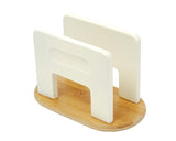 Stained Bamboo Napkin Holder, Off-White