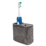 Bath Set Charcoal Marble Stone Curvy Collection Tooth Brush Holder