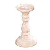Creative Home Natural Champagne Marble Pillar Candle Holder, 4.75" Diam. x 8-3/4" H
