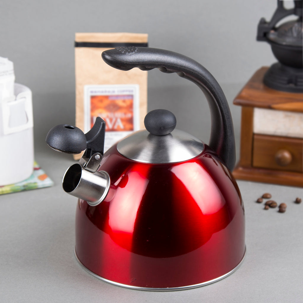 Creative Home Rhapsody 2.1 Qt Stainless Steel Whistling Tea Kettle - Metallic Cranberry