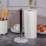 Creative Home Natural Marble Base Paper Towel Holder Kitchen Towel Dispenser, with Chrome Plated Pole