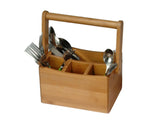 Creative Home 8-7/8" x 5-1/2" x 9-3/8" Bamboo Utensil Caddy with Handle