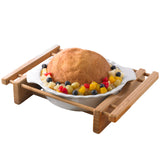 Creative Home Grand Buffet 10" Pie Pan Stoneware Dish with Bamboo Cradle