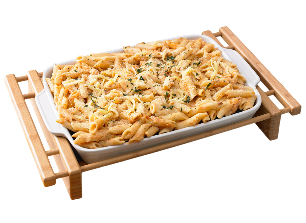 Creative Home Grand Buffet Lasagna/Roaster Dish Stoneware Dish with Bamboo Cradle