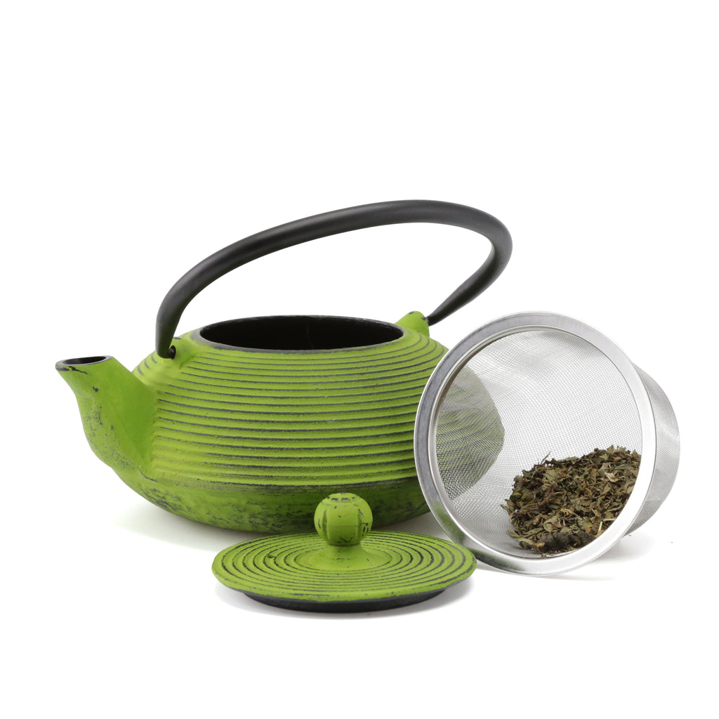 Creative Home Kyusu 20 Oz. Cast Iron Tea Pot - Green