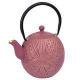Creative Home 34 oz Cast Iron Tea Pot, New Gold and Pink Color