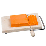 Creative Home Natural Champagne Marble 5" L x 8" W Cheese Slicer Butter Cutter with Rubber Feet