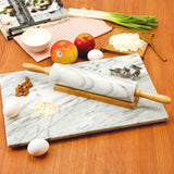 Creative Home White Marble Rolling Pin with Wooden Cradle