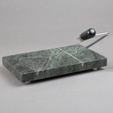 Creative Home Natural Green Marble 5" L x 8" W Cheese Slicer Butter Cutter with Rubber Feet