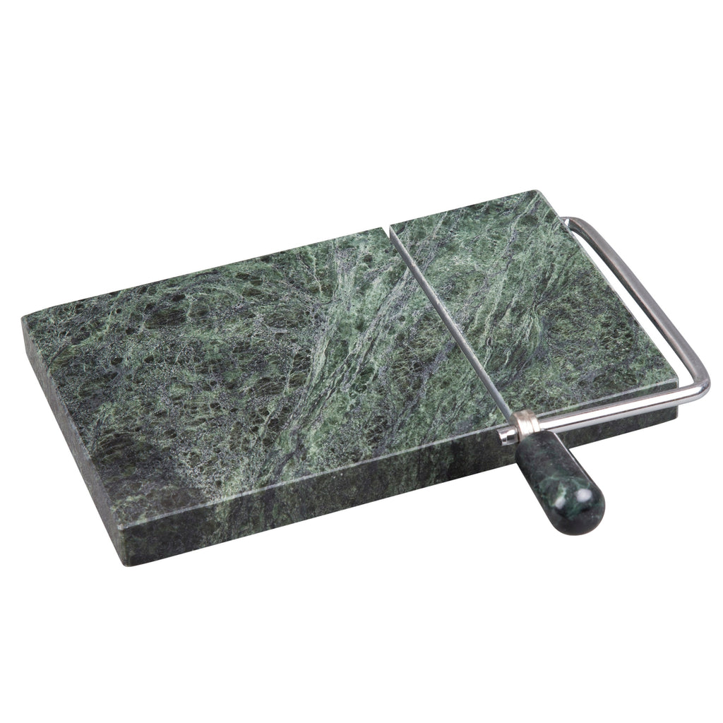 Creative Home Natural Green Marble 5" L x 8" W Cheese Slicer Butter Cutter with Rubber Feet