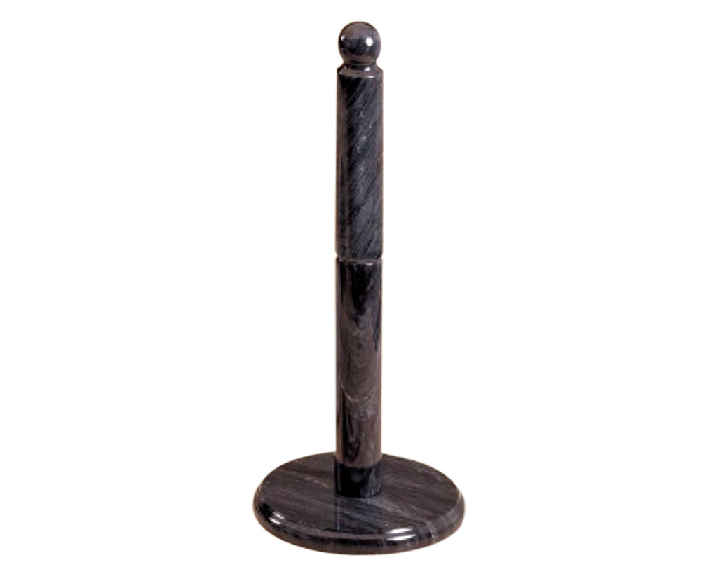 Creative Home Natural Stone Black Marble 12" Height Paper Towel Holder, Dispenser