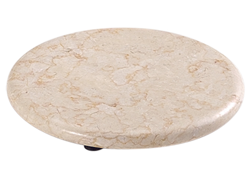 Creative Home Genuine Champagne Marble 8" Round Trivet, Cheese Serving Board